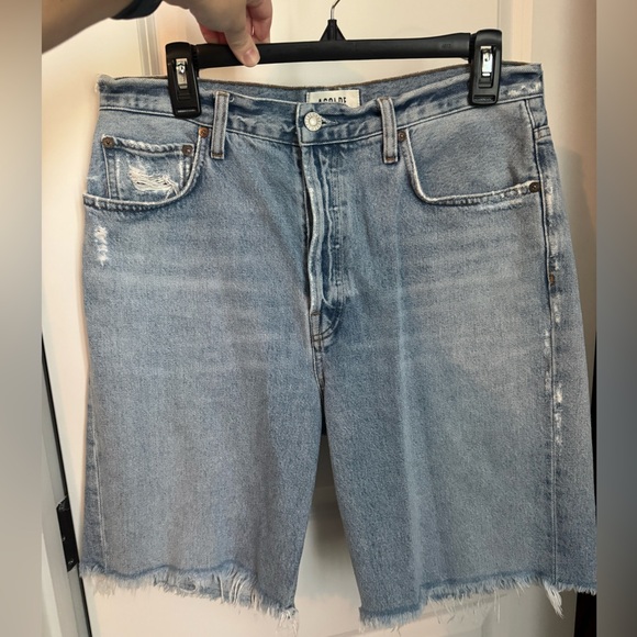Agolde size 30 Light Blue Distressed Jean women’s shorts - Picture 1 of 13